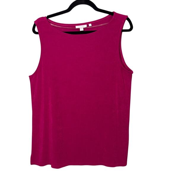 Chico's Travelers Women's Sleeveless Top Fuchsia Wrinkle Free Liquid Knit Sz XL - Picture 1 of 6
